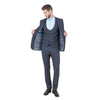 Men's Skinny - Fit Glen Plaid 3pc Suit Set w/ U - Neck Vest - Bundle Bus