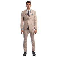 Men's Skinny - Fit Solid 3pc Suit - Bundle Bus