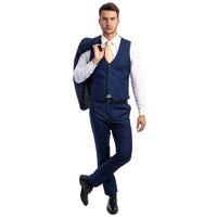 Men's Skinny - Fit Solid 3pc Suit - Bundle Bus