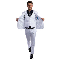 Men's Skinny - Fit Solid 3pc Suit - Bundle Bus
