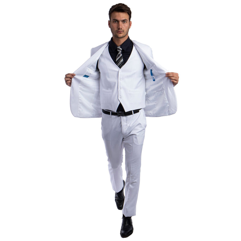 Men's Skinny - Fit Solid 3pc Suit - Bundle Bus
