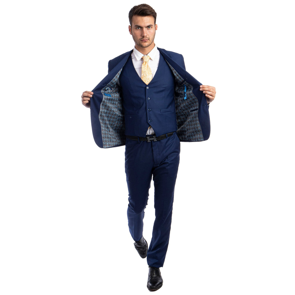Men's Skinny - Fit Solid 3pc Suit - Bundle Bus