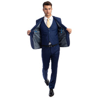 Men's Skinny - Fit Solid 3pc Suit - Bundle Bus