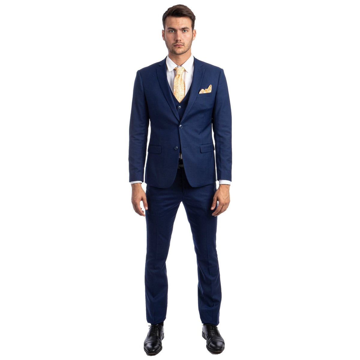 Men's Skinny - Fit Solid 3pc Suit - Bundle Bus