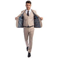 Men's Skinny - Fit Solid 3pc Suit - Bundle Bus