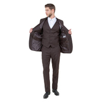 Men's Slim - Fit 3pc Suit, Notch Lapel - Bundle Bus