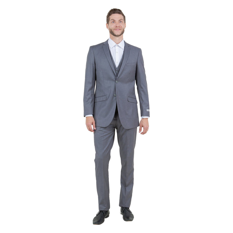 Men's Slim - Fit 3pc Suit, Notch Lapel - Bundle Bus