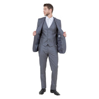 Men's Slim - Fit 3pc Suit, Notch Lapel - Bundle Bus