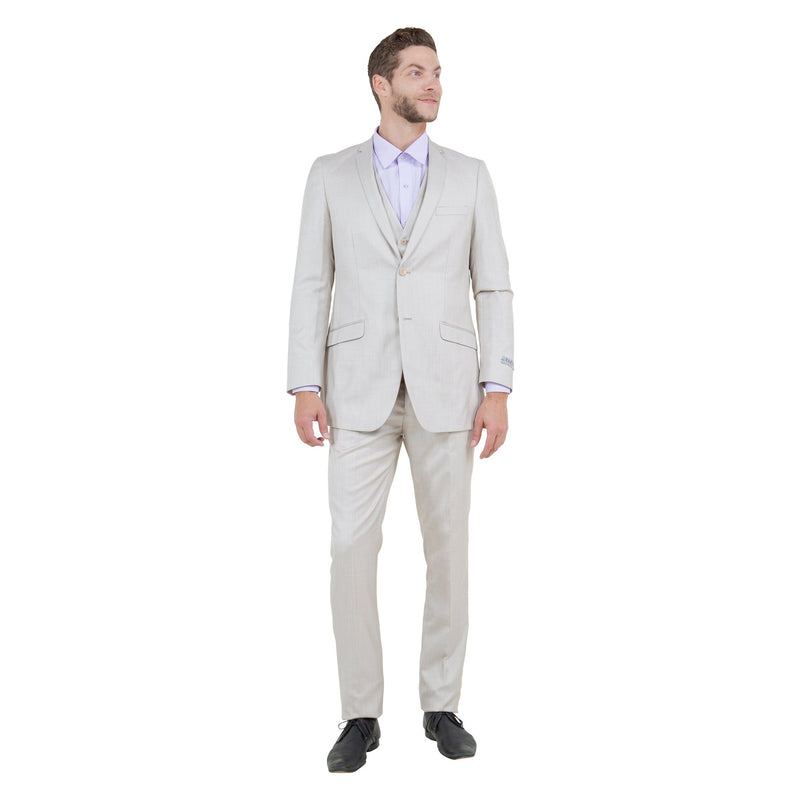 Men's Slim - Fit 3pc Suit, Notch Lapel - Bundle Bus