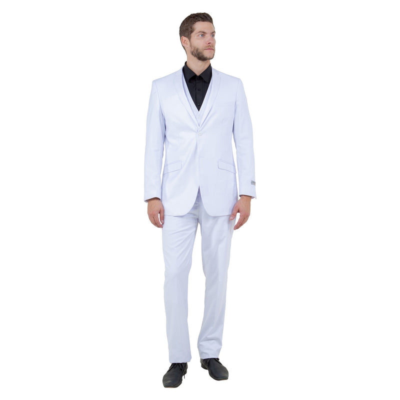 Men's Slim - Fit 3pc Suit, Notch Lapel - Bundle Bus