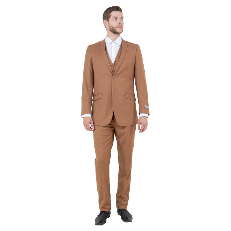 Men's Slim - Fit 3pc Suit, Notch Lapel - Bundle Bus