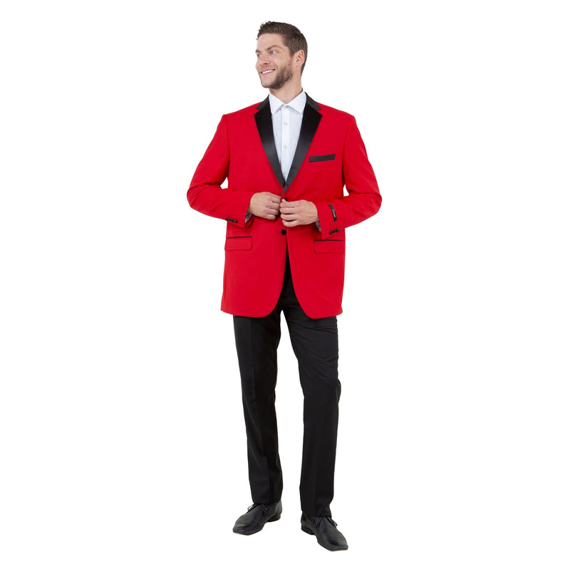 Men's Slim - Fit Tuxedo Sport Coat w/ Satin Notch Lapel - Bundle Bus
