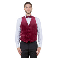 Men's Slim - fit Velvet Suits Separates, Vest And Bowtie - Bundle Bus
