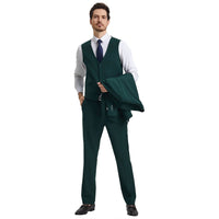 Men's Stacy Adams Hybrid - Fit 3pc Notch Lapel Suit Set, Jacket Vest and Pants - Bundle Bus