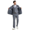 Men's Stacy Adams Hybrid - Fit 3pc Notch Lapel Suit Set, Jacket Vest and Pants - Bundle Bus