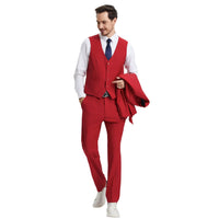Men's Stacy Adams Hybrid - Fit 3pc Notch Lapel Suit Set, Jacket Vest and Pants - Bundle Bus