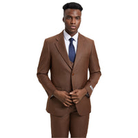 Men's Stacy Adams Sharkskin 3 - Piece Suit - Bundle Bus