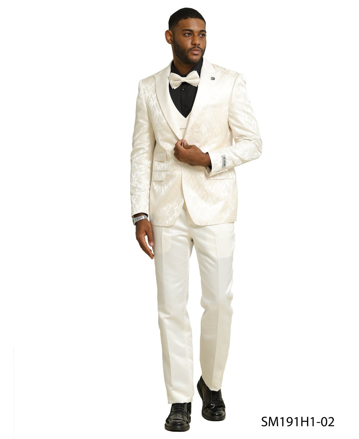 Mens - suit Satin Peak Lapel by Stacy Adams - Bundle Bus