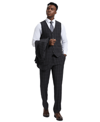 Mens - suit Windowpane By Stacy Adams - Bundle Bus