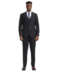 Mens - suit Windowpane By Stacy Adams - Bundle Bus