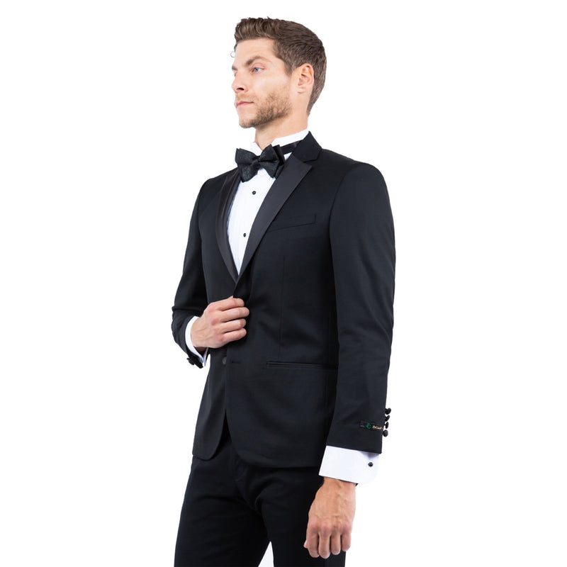 Men's Tailored - Fit Suits Separates Tuxedo Jacket w/ Notch Lapel - Bundle Bus