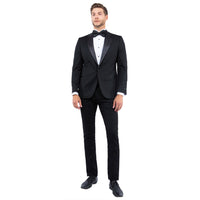 Men's Tailored - Fit Suits Separates Tuxedo Jacket w/ Peak Lapel - Bundle Bus