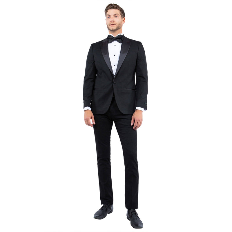 Men's Tailored - Fit Suits Separates Tuxedo Jacket w/ Peak Lapel - Bundle Bus