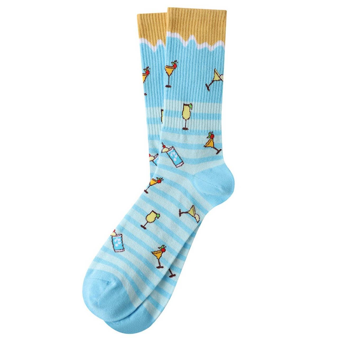 Men's Tropical Cocktail Novelty Socks - NVPS2052 - SBL - Bundle Bus