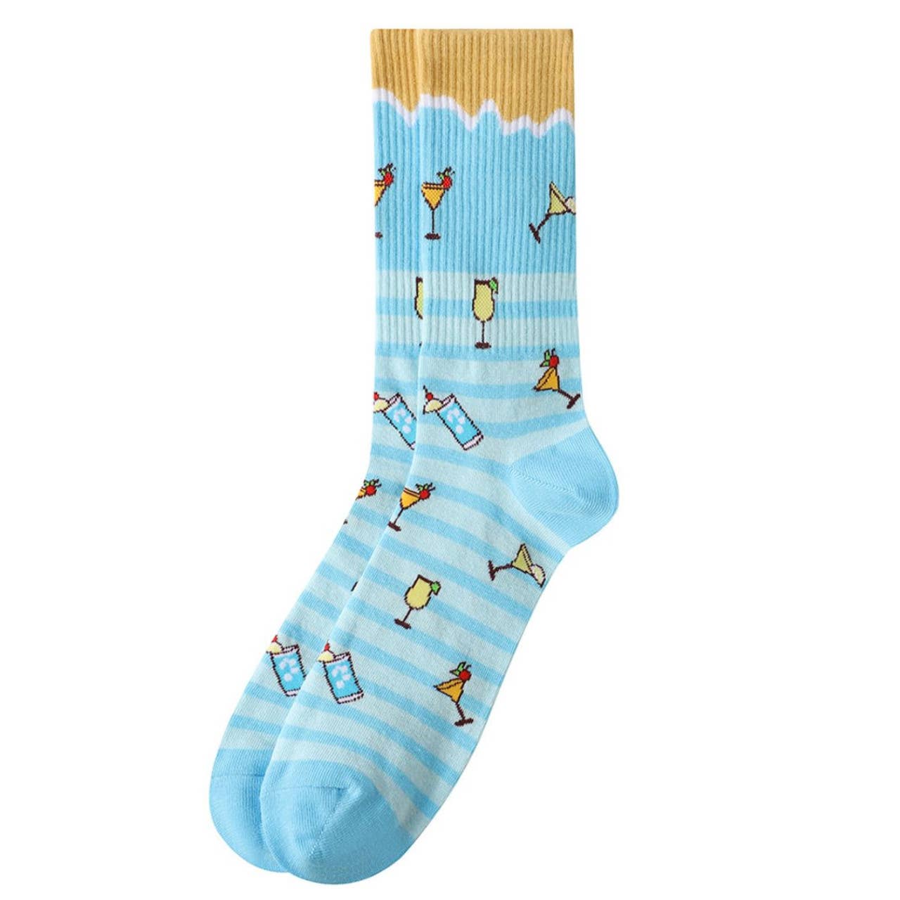 Men's Tropical Cocktail Novelty Socks - NVPS2052 - SBL - Bundle Bus