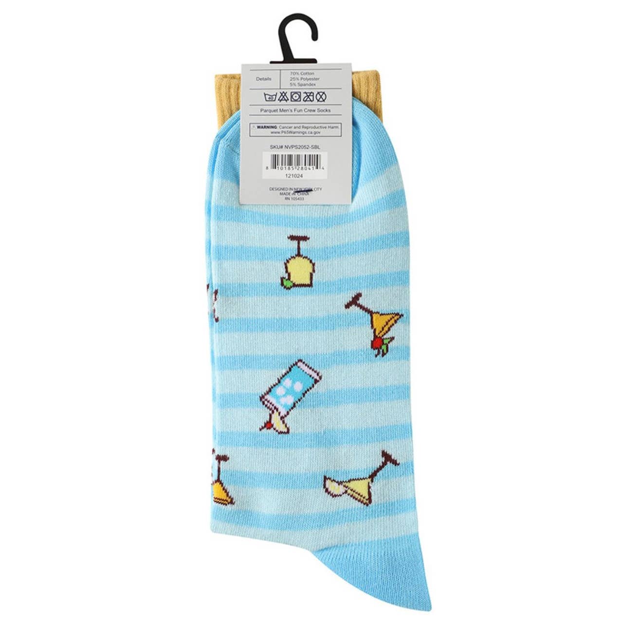 Men's Tropical Cocktail Novelty Socks - NVPS2052 - SBL - Bundle Bus