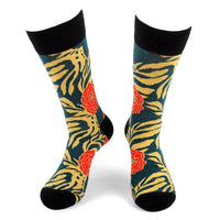 Men's Tropical Flower Novelty Socks - Bundle Bus