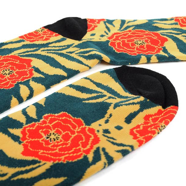 Men's Tropical Flower Novelty Socks - Bundle Bus