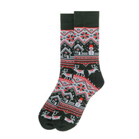 Men's Vintage Winter Pattern Novelty Socks - NVS19569 - Bundle Bus