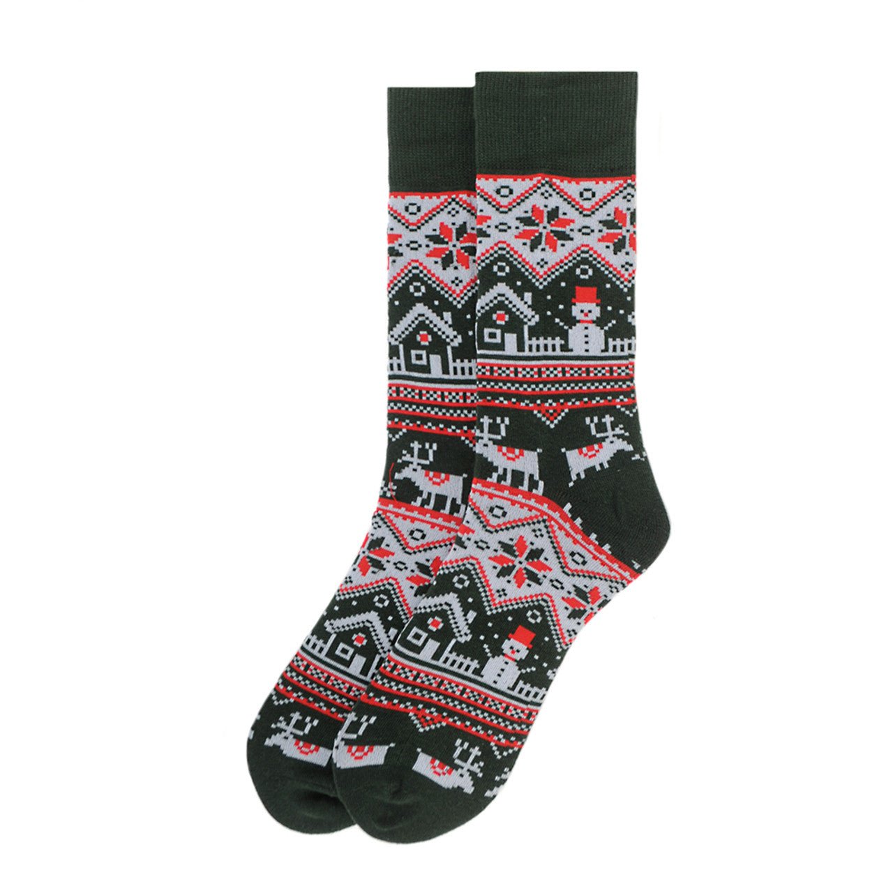 Men's Vintage Winter Pattern Novelty Socks - NVS19569 - Bundle Bus