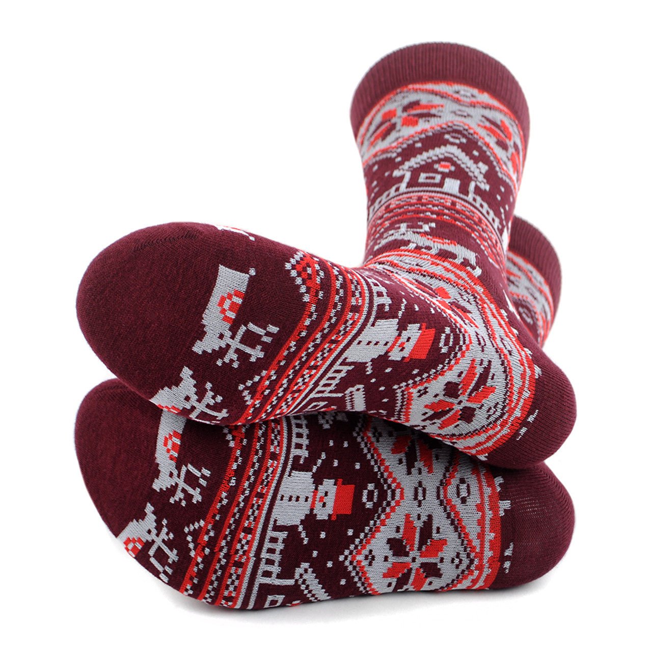 Men's Vintage Winter Pattern Novelty Socks - NVS19569 - Bundle Bus