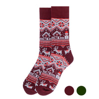 Men's Vintage Winter Pattern Novelty Socks - NVS19569 - Bundle Bus