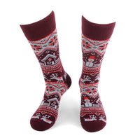Men's Vintage Winter Pattern Novelty Socks - NVS19569 - Bundle Bus