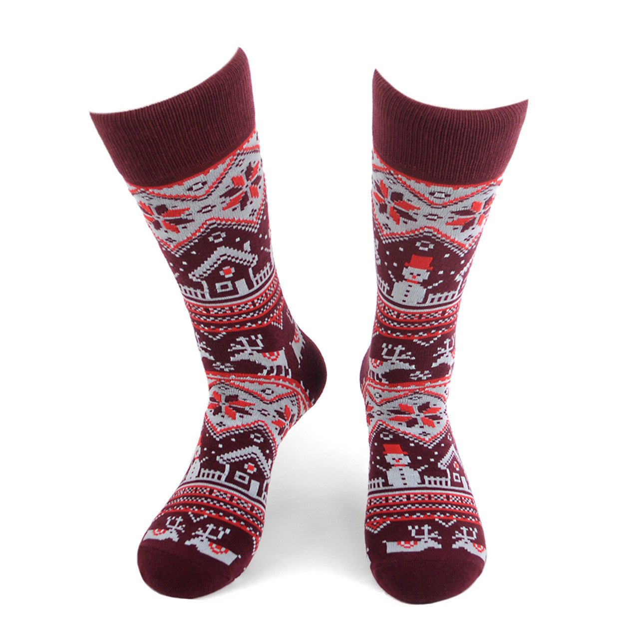 Men's Vintage Winter Pattern Novelty Socks - NVS19569 - Bundle Bus