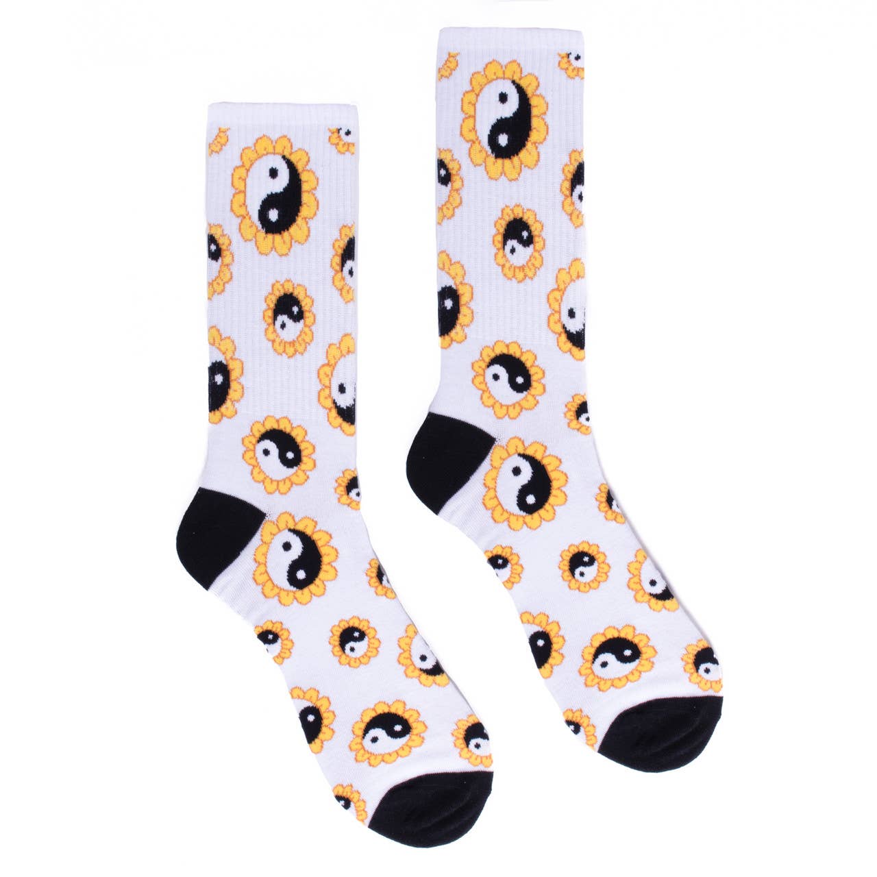 Men's Yin Yang Sunflower Ribbed Socks - Bundle Bus