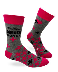 Multiple Orgasm Donor Men's Novelty Crew Socks - Bundle Bus