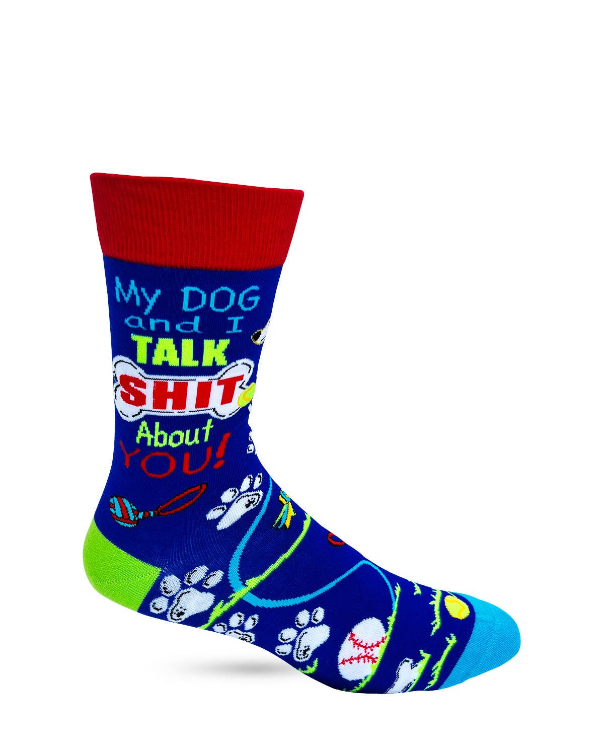 My Dog and I Talk Shit About You Men's Novelty Crew Socks - Bundle Bus