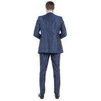 Navy Men's Sharskin Slim - Fit 3 - Piece Suit - Bundle Bus