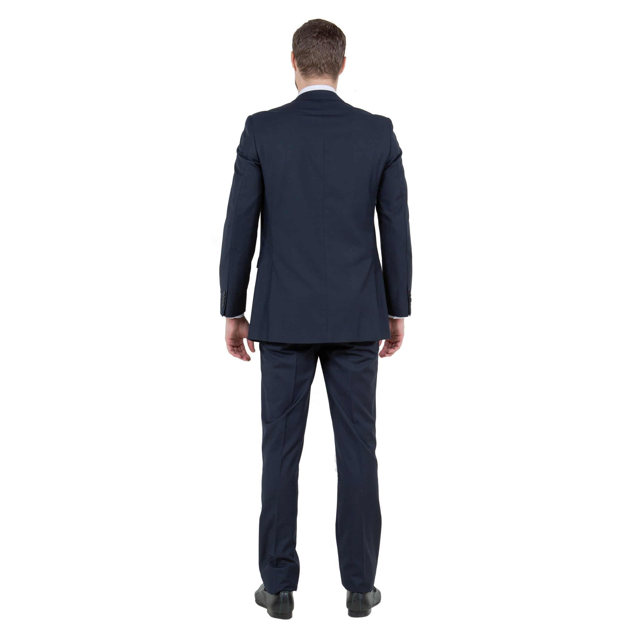 Navy Solid 2 - PC Slim Fit Performance Stretch Suits - Bundle Bus
