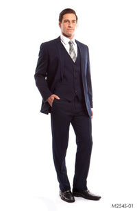 Navy Solid 3 - PC Slim Fit Suits - Bundle Bus