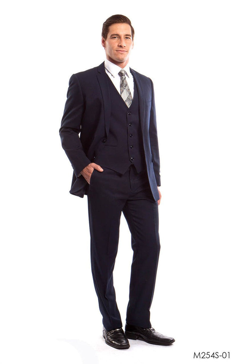Navy Solid 3 - PC Slim Fit Suits - Bundle Bus
