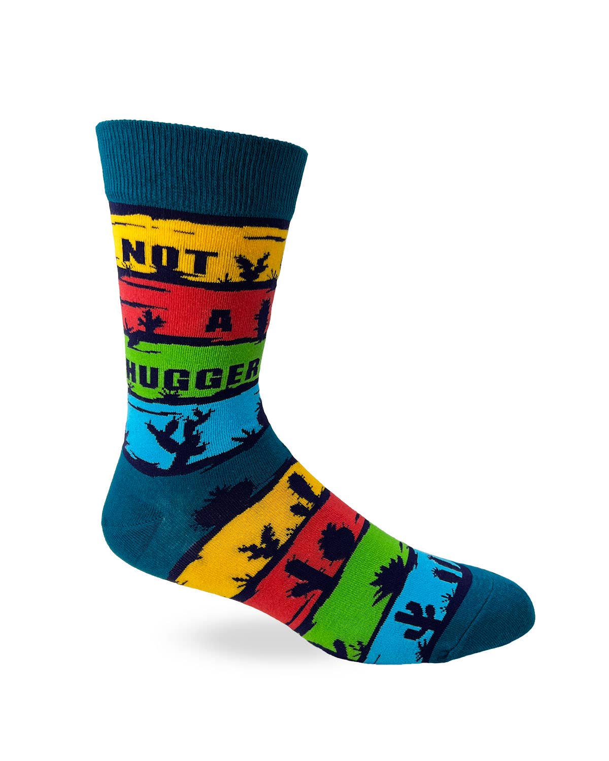Not a Hugger Men's Novelty Crew Socks Featuring Cactuses - Bundle Bus