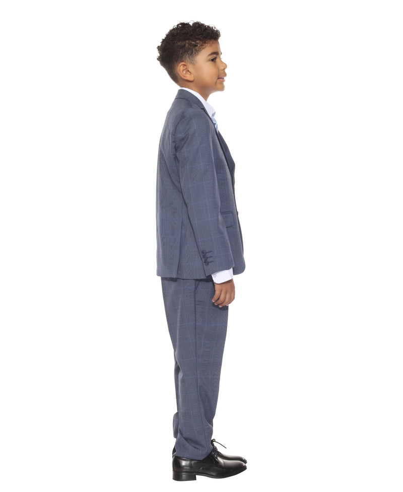 Perry Ellis Boy's 5pc Glenplaid Suit - Bundle Bus