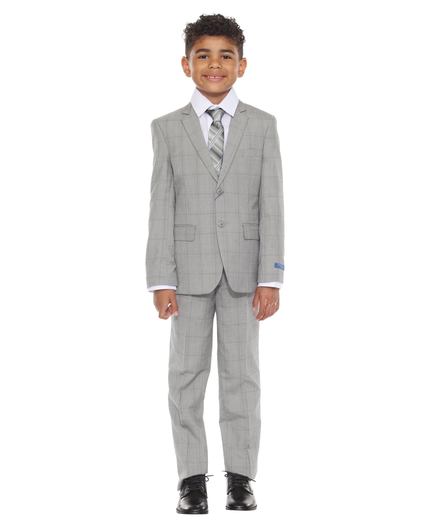 Perry Ellis Boy's 5pc Glenplaid Suit - Bundle Bus