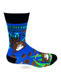 Protect Your Nuts Men's Novelty Crew Socks - Bundle Bus