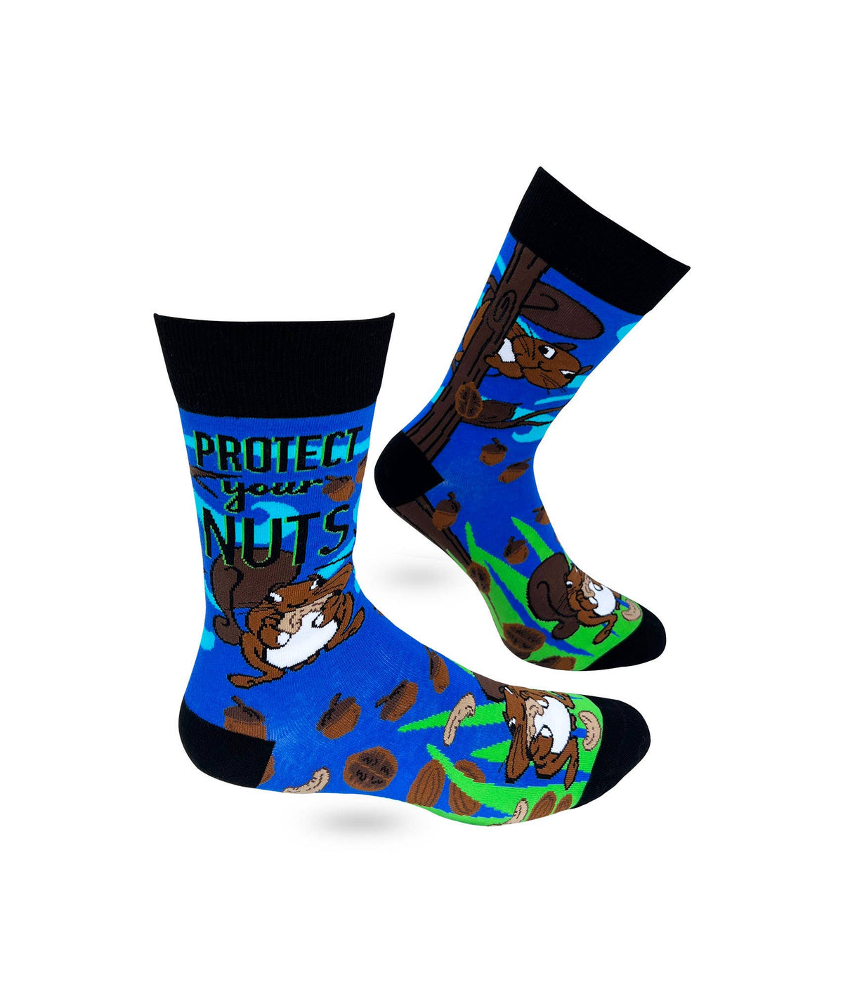 Protect Your Nuts Men's Novelty Crew Socks - Bundle Bus